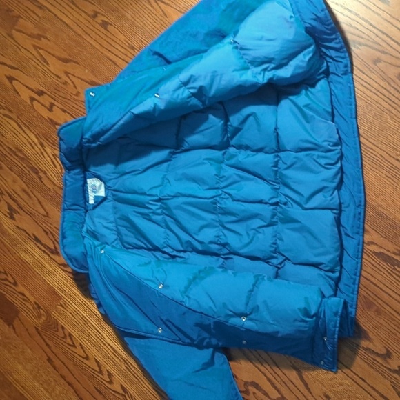 Vtg 80s JG Hook cornflower blue down filled warm winter  coat sz 14 - Picture 8 of 11